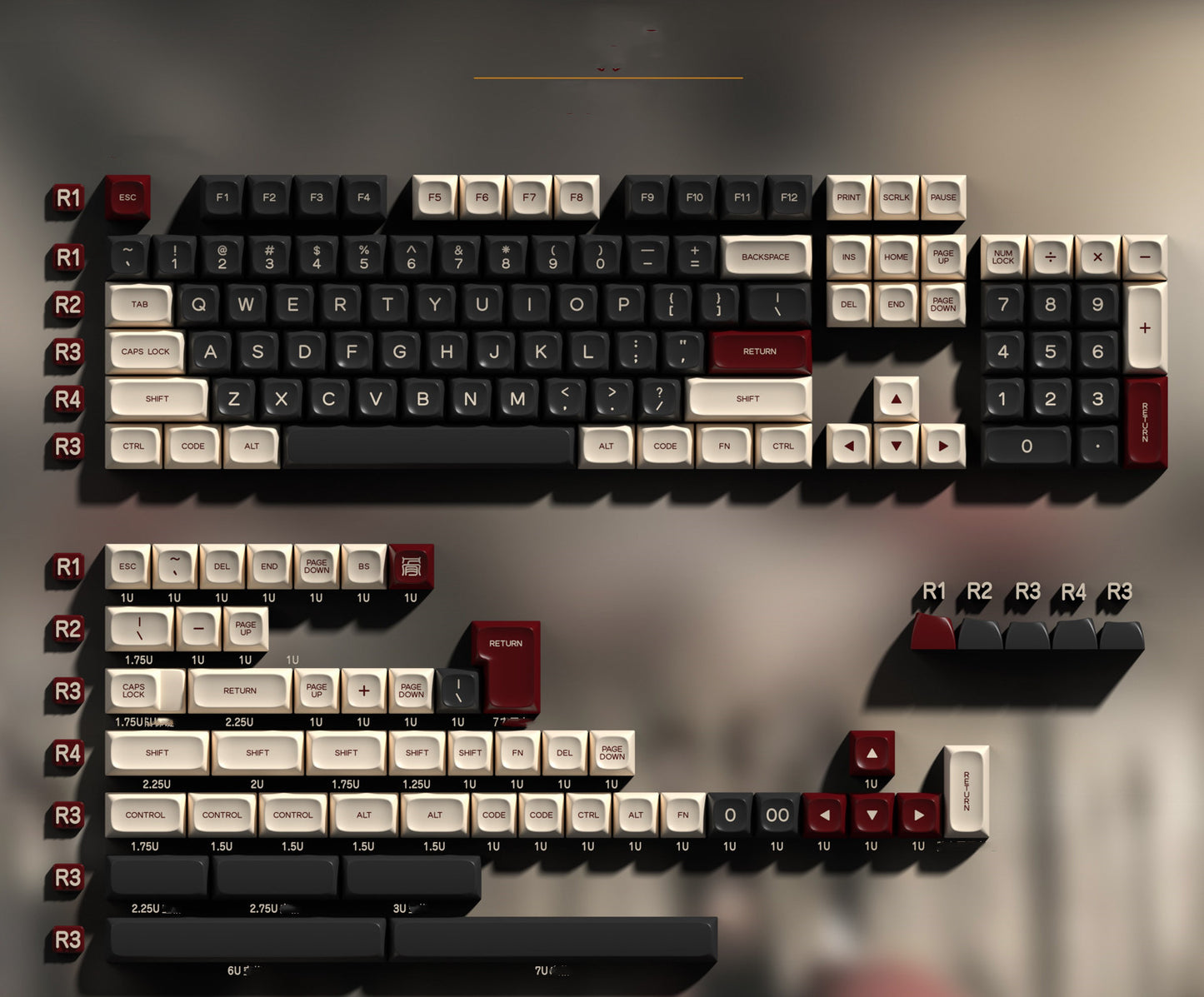 Roman Spartan ABS Keycaps (PGA Height) – 151-toetsen opties | Powcaps