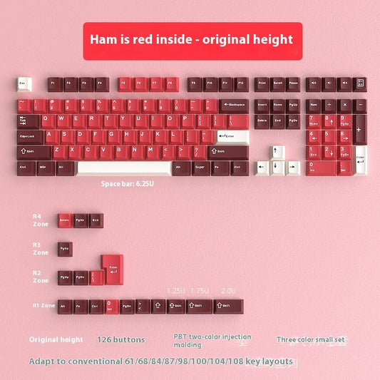 Ham PBT Keycap Set (red inside) – Universeel
