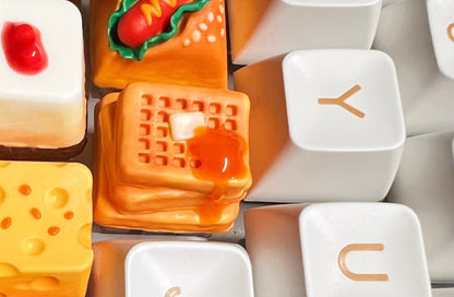 Onbeschilderde Food Keycap (Resin) – Burger, Cheese & meer