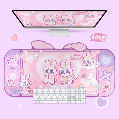 Original Fluffy Rabbit Oversized Muismat – Speciale Vorm | Japans Minimalistisch