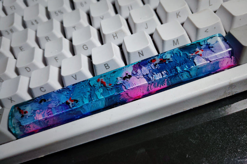 Scenery Koi Resin Keycap – Backspace/Spacebar – Cherry MX