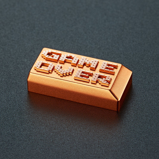 Gepersonaliseerde Metalen Keycap – GAME OVER / YOU DIED