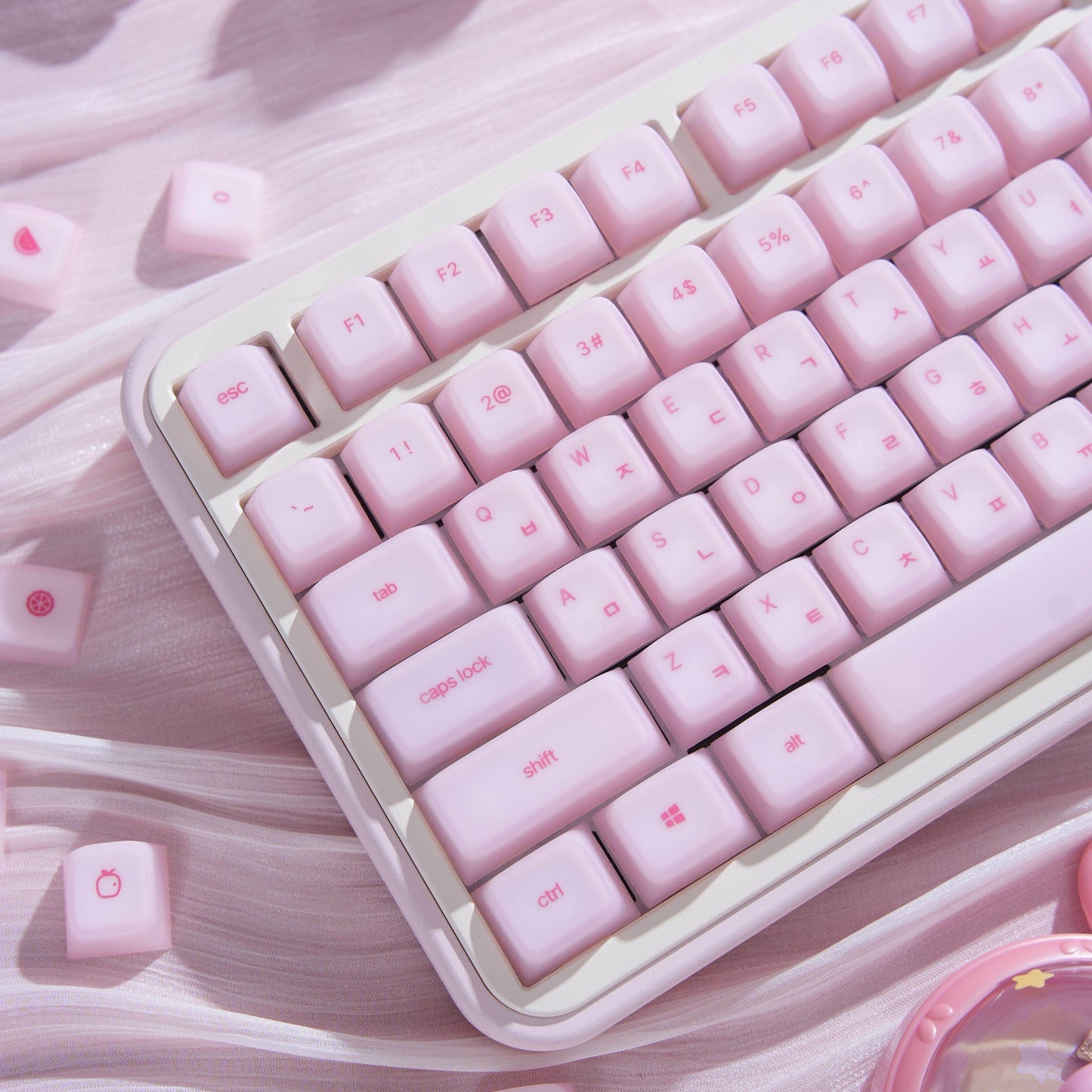 Miao Jian She Silicone Keycaps – Roze (113 toetsen)