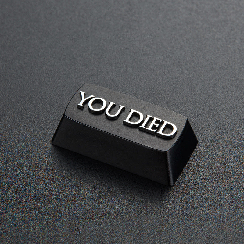 Gepersonaliseerde Metalen Keycap – GAME OVER / YOU DIED