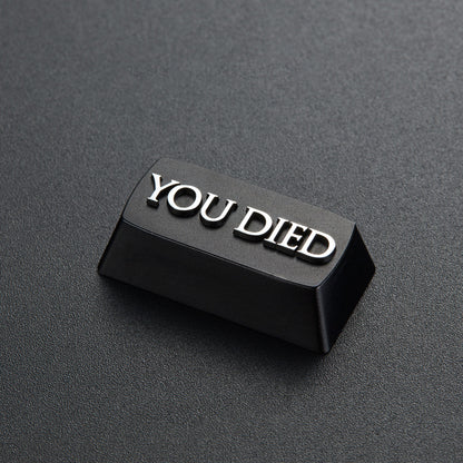 Gepersonaliseerde Metalen Keycap – GAME OVER / YOU DIED