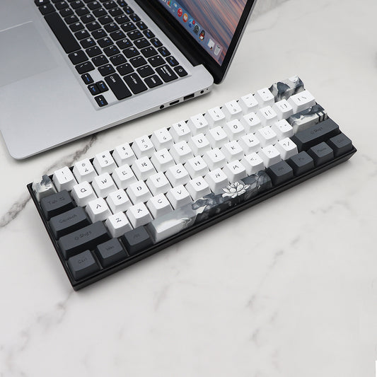 Ink & Lotus PBT Keycaps – Stijlvol en Minimalistisch (140 stuks)