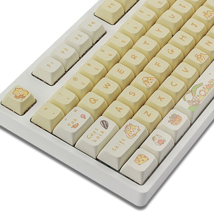 Custard Cute Keycaps – Schattige set voor 68/75/98/100 lay-outs