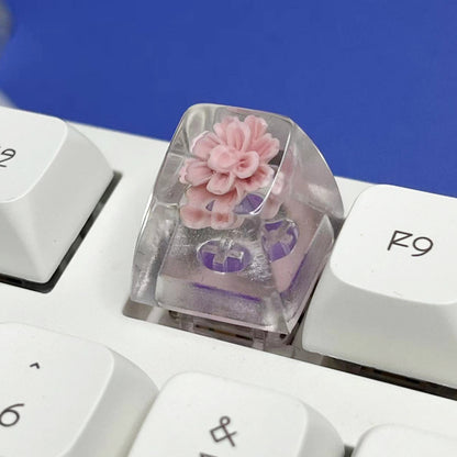 Handgemaakte Small Sunflower Keycap – transparant resin