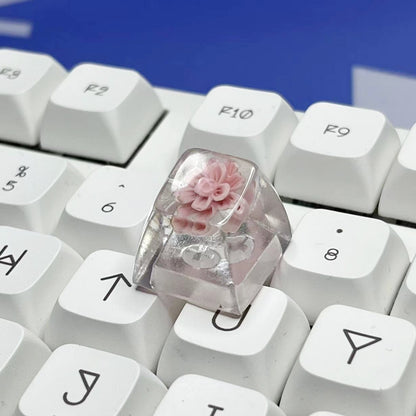Handgemaakte Small Sunflower Keycap – transparant resin
