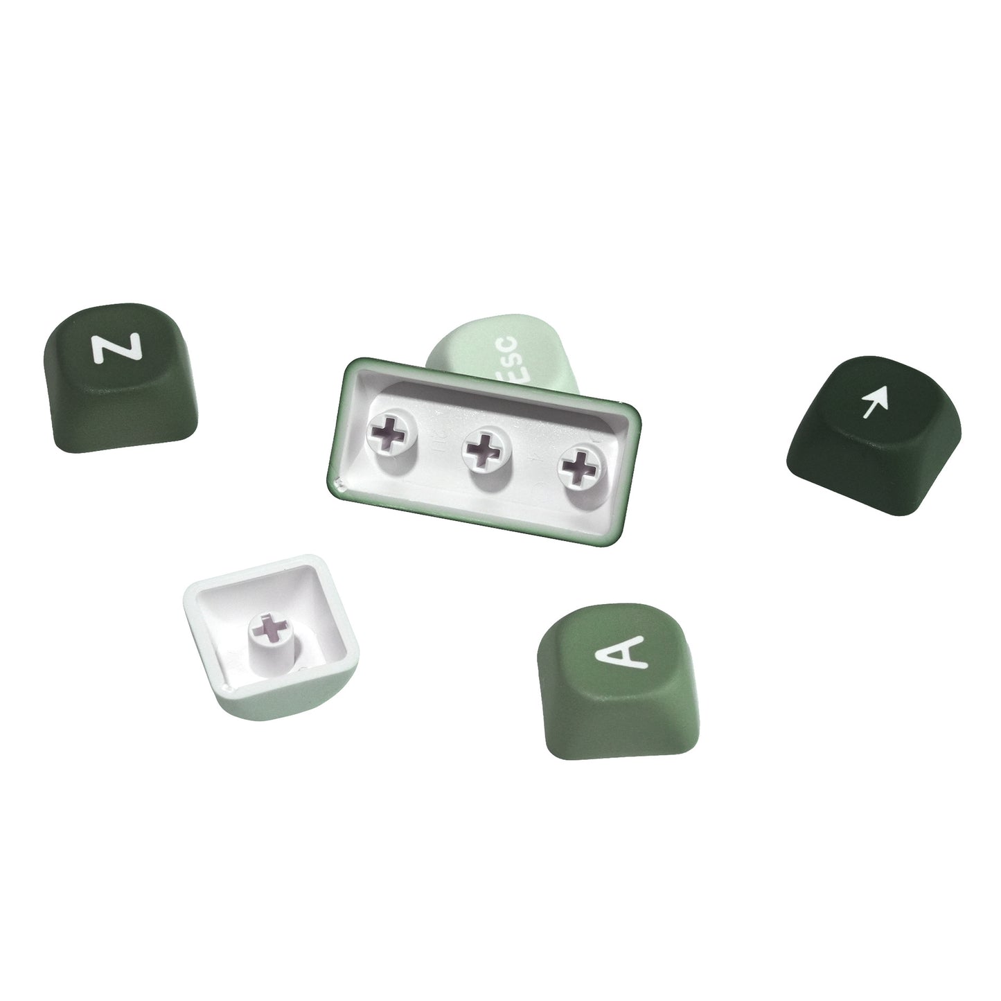 Groen Gradiënt Gesublimeerde Ronde Keycaps (BPT) – Universeel voor Mechanische Toetsenborden