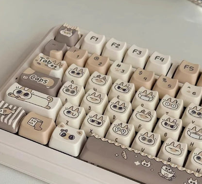 Kattenoortjes Keycaps met vijfzijdige dye-sublimation – Siamese Cat Small Bean Sand