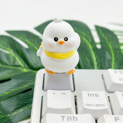 Small Yellow Duck – Handgemaakte Cross-axle Keycap voor Mechanische Toetsenborden | Powcaps