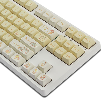 Custard Cute Keycaps – Schattige set voor 68/75/98/100 lay-outs