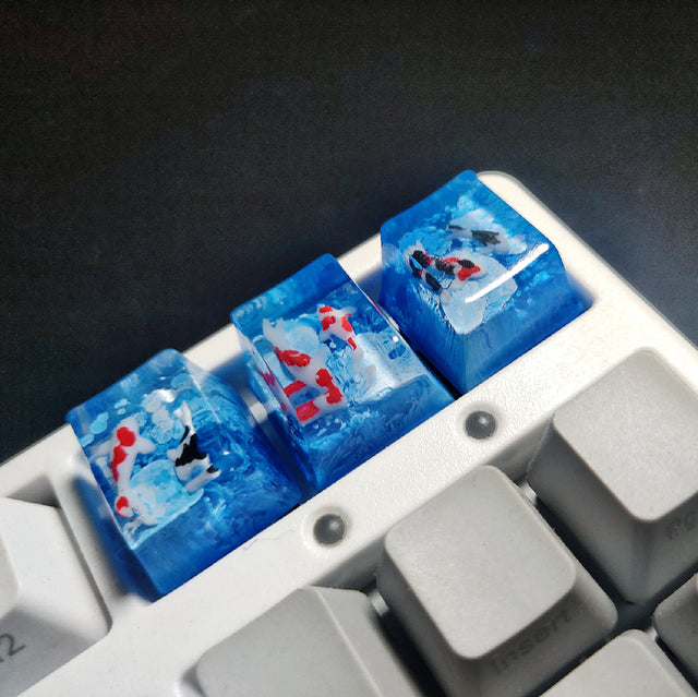 Scenery Koi Resin Keycap – Backspace/Spacebar – Cherry MX