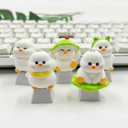 Small Yellow Duck – Handgemaakte Cross-axle Keycap voor Mechanische Toetsenborden | Powcaps