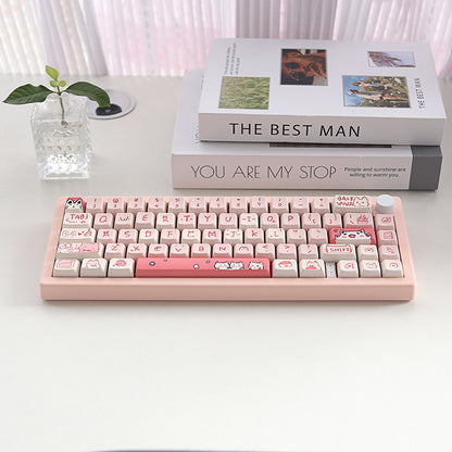 Meow Meow MDA Keycaps – Pink Peering (MDA-profiel, 148-delig)