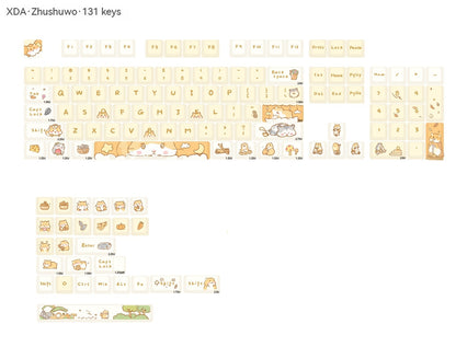 Custard Cute Keycaps – Schattige set voor 68/75/98/100 lay-outs