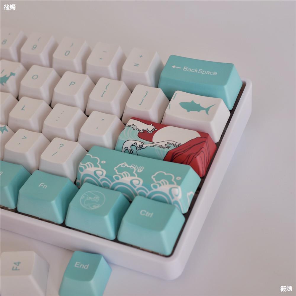 Coral Sea Keycaps – PBT five‑sided dye‑sub keycap set voor je mechanische toetsenbord | Powcaps