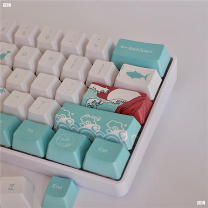 Coral Sea Keycaps – PBT five‑sided dye‑sub keycap set voor je mechanische toetsenbord | Powcaps
